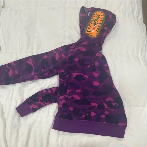 BAPE Purple zip up sweater
